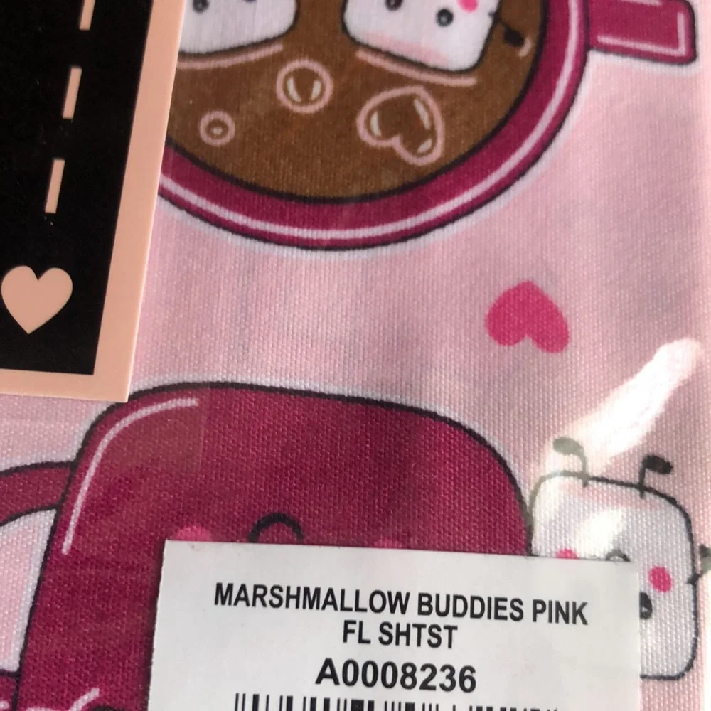 Betsey Johnson Pink and Brown Cocoa Marshmallow Buddies Sheet Set